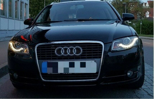 LED Tagfahrlicht Scheinwerfer für Audi A4 B7 05-08 schwarz